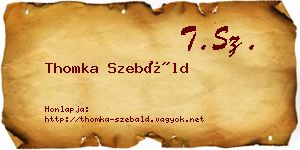 Thomka Szebáld névjegykártya